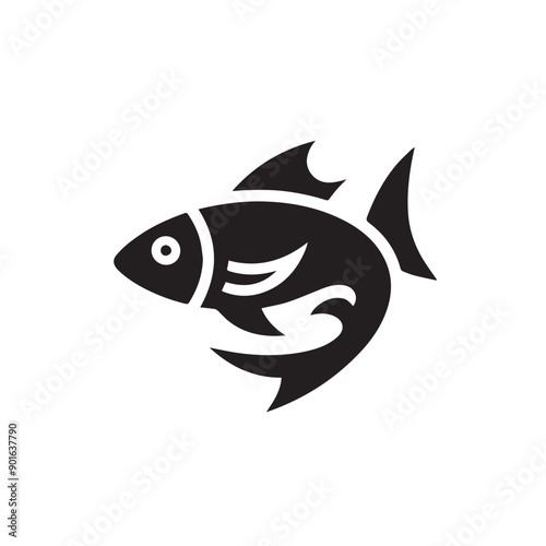 Fish logo, icon isolated on white background