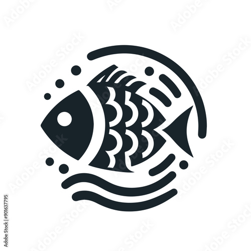 Fish vector illustration isolated on white background. Fish logo 