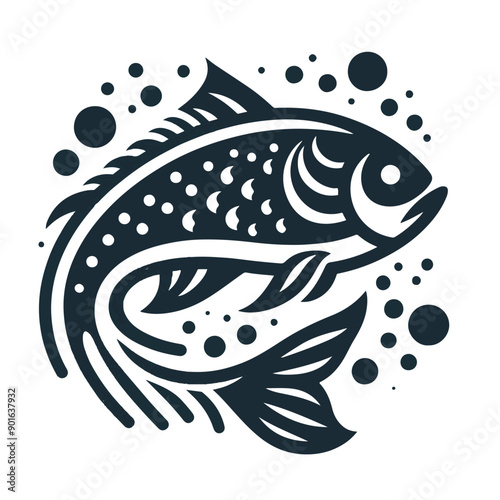 Fish vector illustration isolated on white background. Fish icon