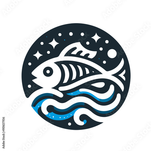 Fish logo, icon  isolated on white background