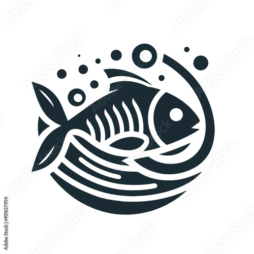 Fish vector icon isolated. Fish logo, icon 