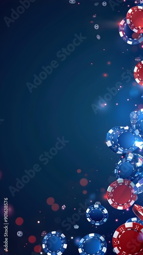 Captivating Casino Online Banner With Mesmerizing Blue Background Setting the Tone for Thrilling