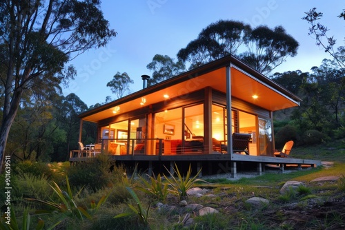 Modern holiday home vacation rental secluded in nature. Remote romantic get away accommodation