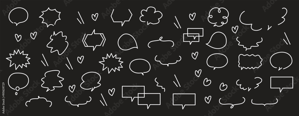 Speech bubble, speech balloon, chat bubble line art vector icon for apps and websites Speech bubble, speech balloon, chat bubble line art vector icon for apps and websites