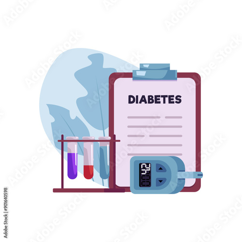 Diabetes diagnostics tools vector illustration