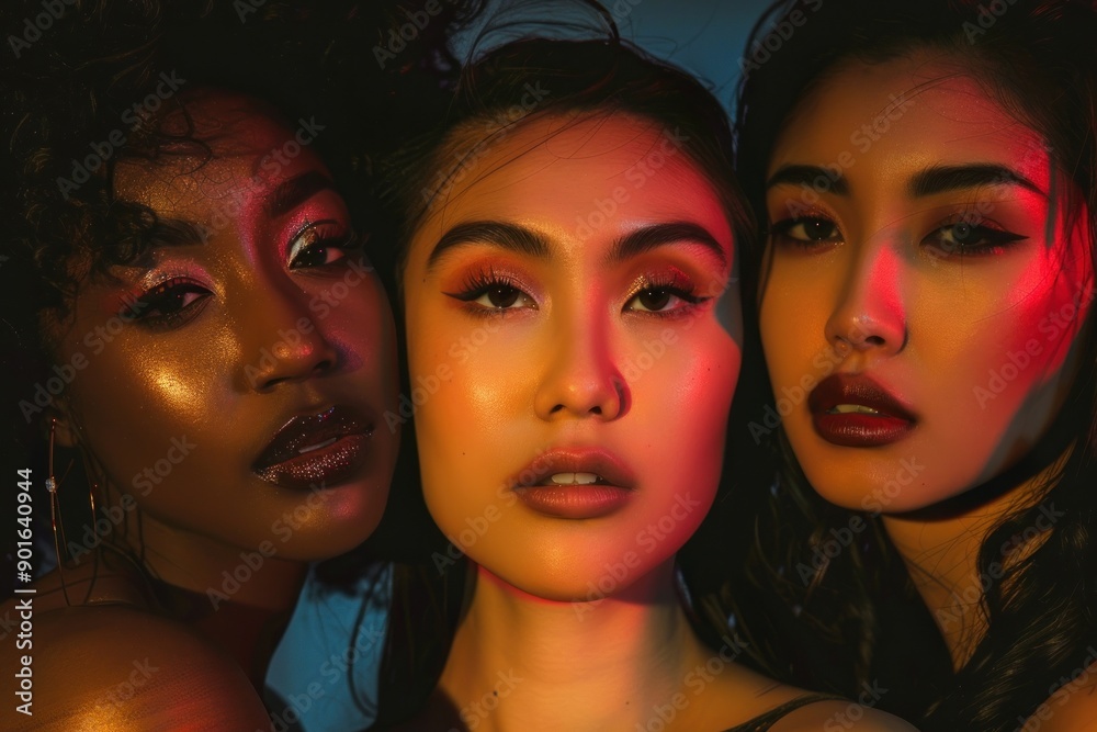Portrait of Women of Different Races in Soft Lighting Portrait of Women of Different Races in Soft Lighting