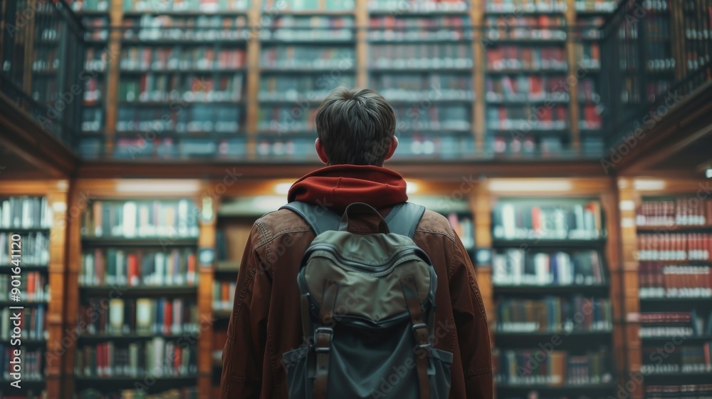 Bright Future Ahead: Student Ready for Academic Journey at College Library Bright Future Ahead: Student Ready for Academic Journey at College Library