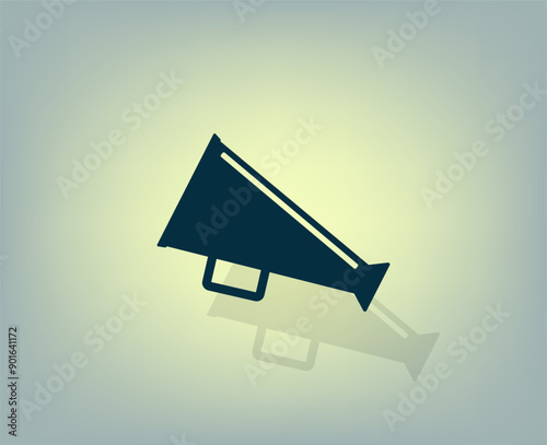 Vector icon with shadow on gray background with gradient.