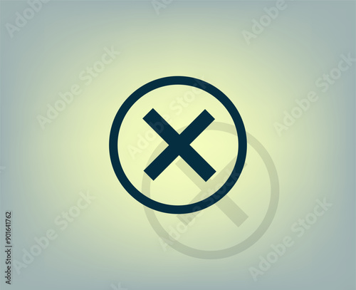 Vector icon with shadow on gray background with gradient.