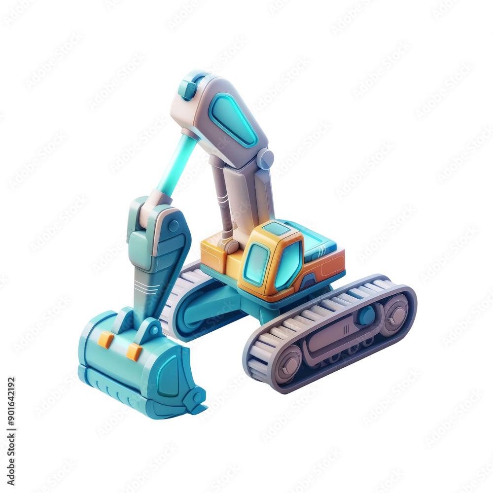 Fototapeta premium excavator icon 3d