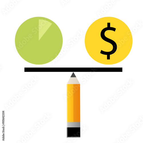Budget balance icon vector illustration with modern colored style. isolated on white background