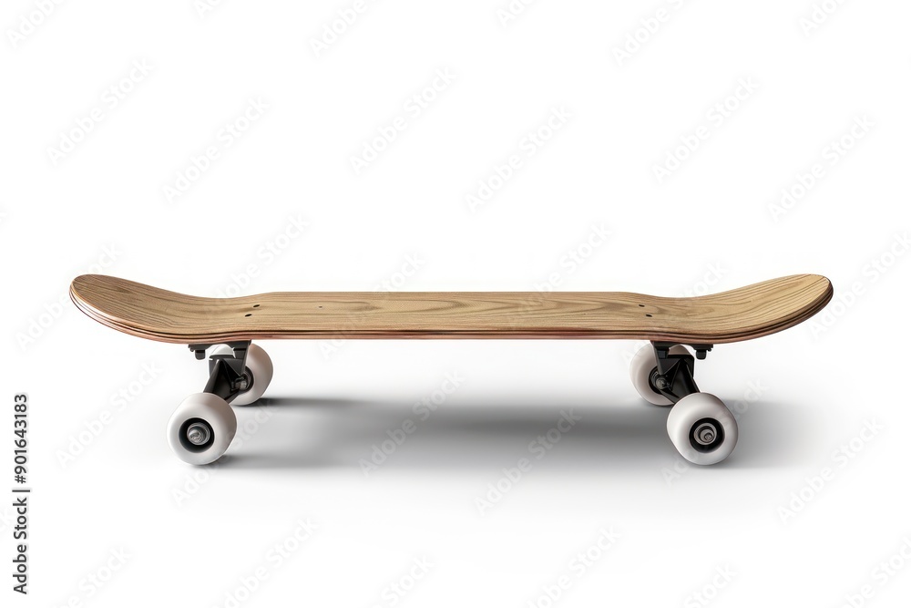 skateboard in flight mockup Isolated on white background