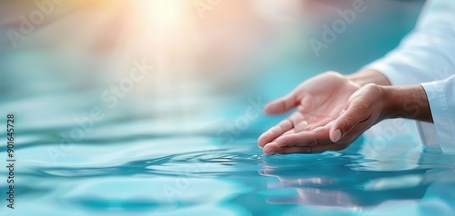 Man performing ablution before prayer, Islam, purification ritual