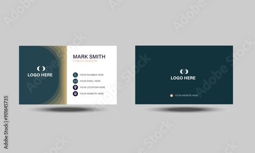 Modern Business Card Template Design And Geometric Shape With Colorful Design Creative And Clean Business Card Template Visiting Card For Business And Personal Use Vector illustration Design Abstract 