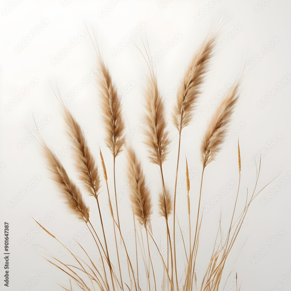 A cinematic photo of dried hare's-tail grass in a flat lay arrangement A cinematic photo of dried hare's-tail grass in a flat lay arrangement