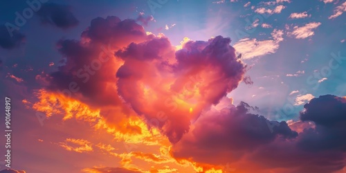 Heart Shaped Clouds at Sunset