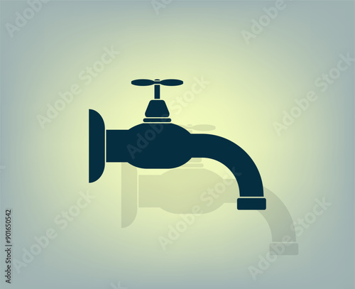 Vector icon with shadow on gray background with gradient.