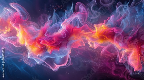 Fluid dynamics with colorful motion trails