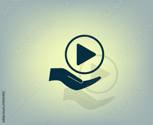 Vector icon with shadow on gray background with gradient.