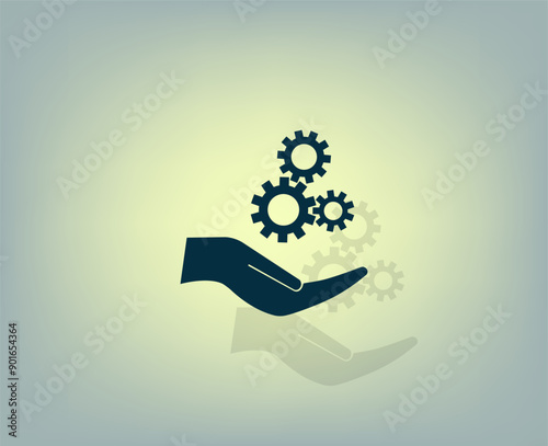 Vector icon with shadow on gray background with gradient.