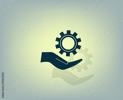 Vector icon with shadow on gray background with gradient.