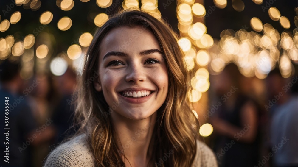 Joyful Woman at Evening Event Joyful Woman at Evening Event