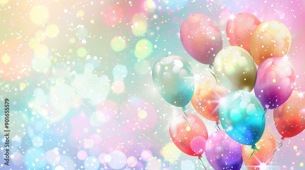 Sparkling Balloons in Rainbow Colors Sparkling Balloons in Rainbow Colors