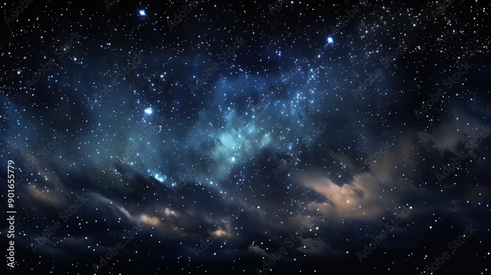 Fototapeta premium Night Sky with Stars and Nebula