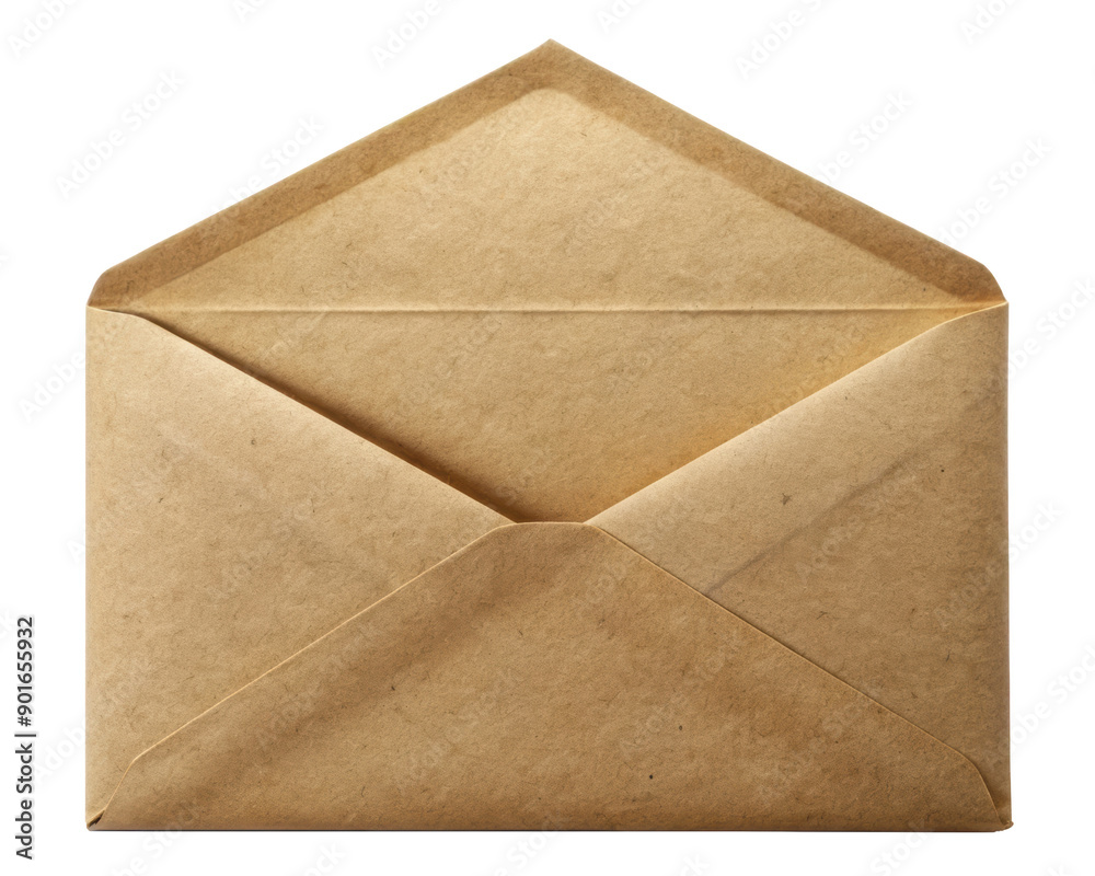 Open Brown Paper Envelope with visible inner fold and natural texture. Isolated on transparent background, png. Open Brown Paper Envelope with visible inner fold and natural texture. Isolated on transparent background, png.