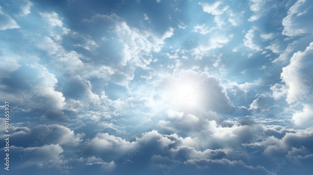 Fototapeta premium Stunning Cloudy Sky with Sun Rays