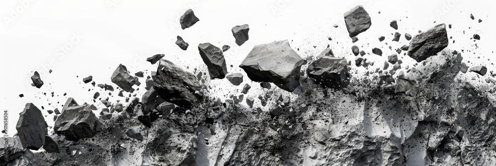 Shattered Rock Formation in Motion