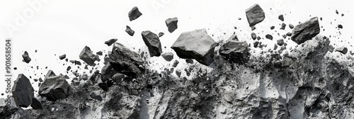 Obraz na płótnie Shattered Rock Formation in Motion w salonie