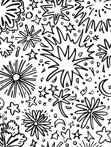 Wallpaper Mural New Year and Christmas card, graphic advertising backgrounds in a doodle 2D illustrator style Torontodigital.ca