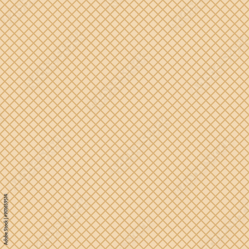 Checkered rhombic background and pattern. Linear seamless repeating vector design. Waffle texture and surface.