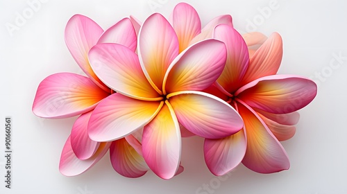 Plumeria Flowers on White Background