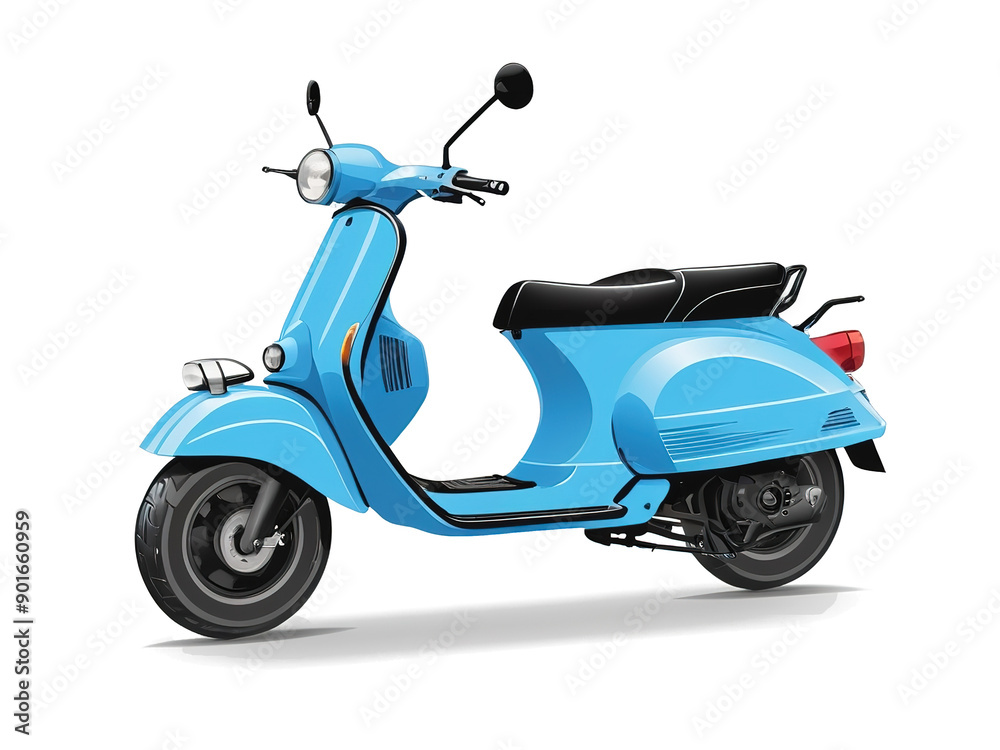 Vector image of a blue scooter silhouette, isolated and transparent background. Vector image of a blue scooter silhouette, isolated and transparent background.