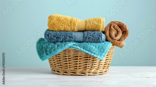 The Basket of Colorful Towels photo