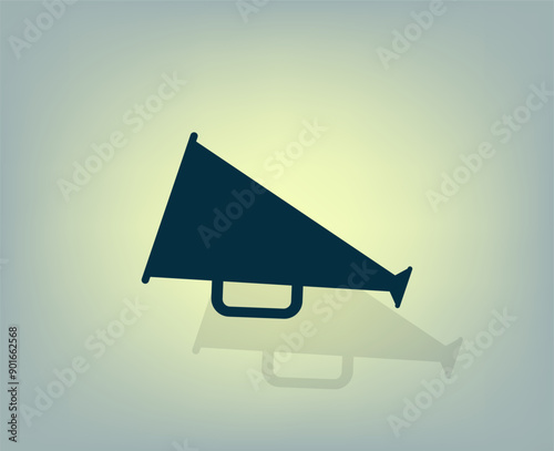 Vector icon with shadow on gray background with gradient.
