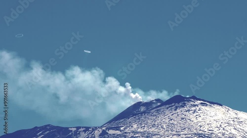 Etna Volcano Producing Smoke Rings, Sicily