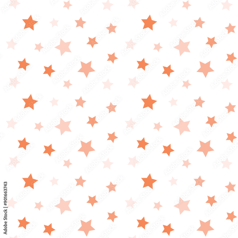 Orange stars confetti pattern seamless. Vector Illustration for decoration, wallpaper, wrapping paper, backdrop etc Orange stars confetti pattern seamless. Vector Illustration for decoration, wallpaper, wrapping paper, backdrop etc
