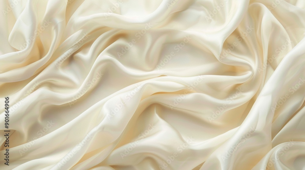 Soft ivory silk fabric with gentle folds Soft ivory silk fabric with gentle folds