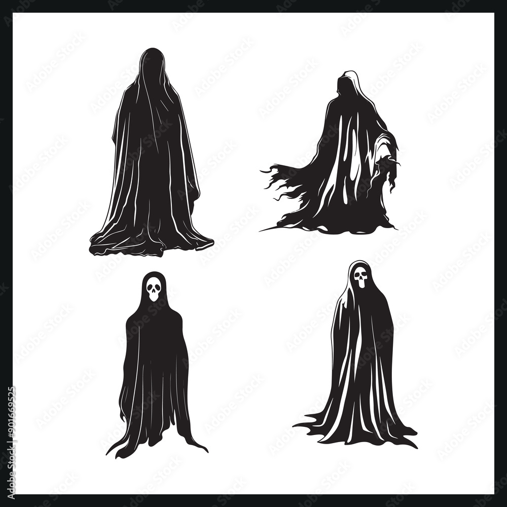 Naklejka premium Vector clipart Ghost silhouette