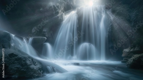Long exposure photograph of a waterfall