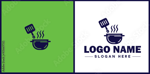 Cooking school icon Culinary academy Cooking institute Culinary school flat logo sign symbol editable vector