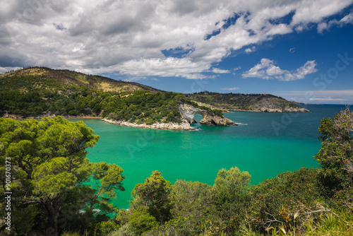 Landscapes of Gargano penisula in Italy during spring sunny day.