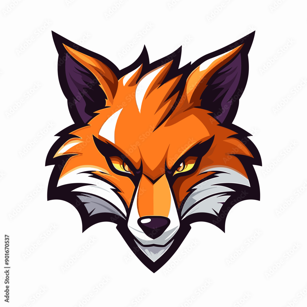 Fox vector mascot logo design with modern illustration concept style for badge, emblem and tshirt printing. Fox sticker. Fox illustration for sport and esport team logotype Fox vector mascot logo design with modern illustration concept style for badge, emblem and tshirt printing. Fox sticker. Fox illustration for sport and esport team logotype