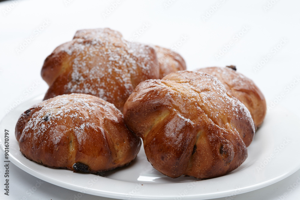 sweet bun on the white background sweet bun on the white background