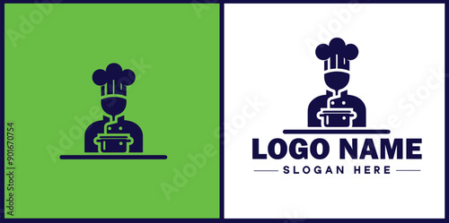 Cooking school icon Culinary academy Cooking institute Culinary school flat logo sign symbol editable vector