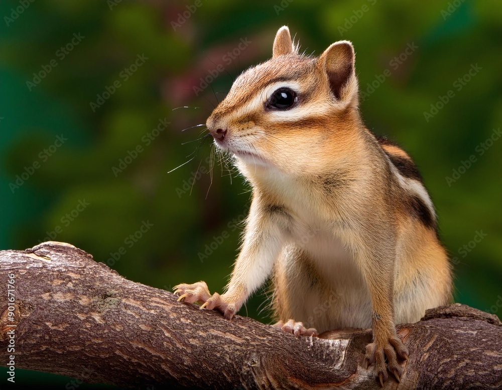 Obraz premium Chipmunk Perched in Tree