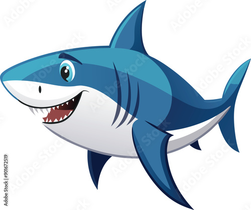 A shark fish on white background 